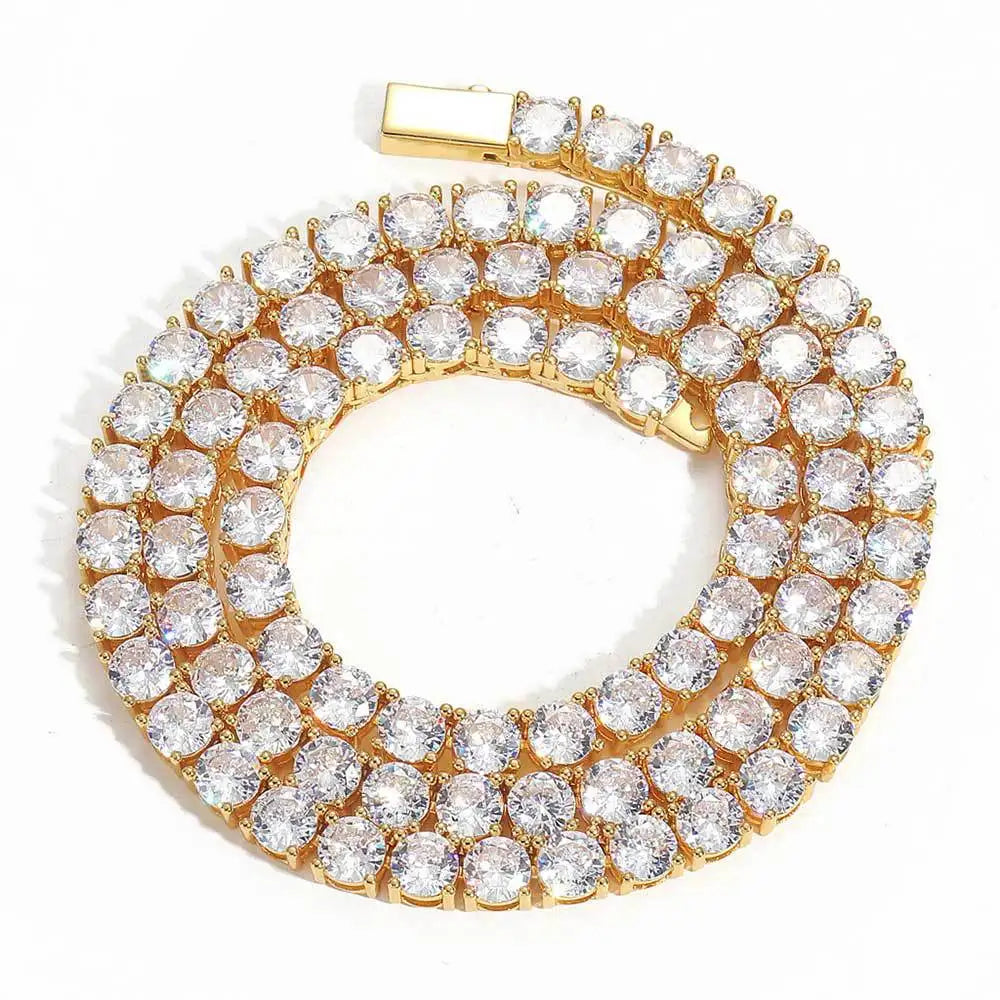 Hip Hop S925 Silver Moissanite Necklace with Spring Clasp Wholesale Tennis Chain for Spring