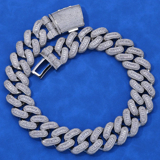 925 Silver Moissanite Necklace 29mm Cuban Chain Versatile Hip Hop Jewelry for Men Trendy Brand